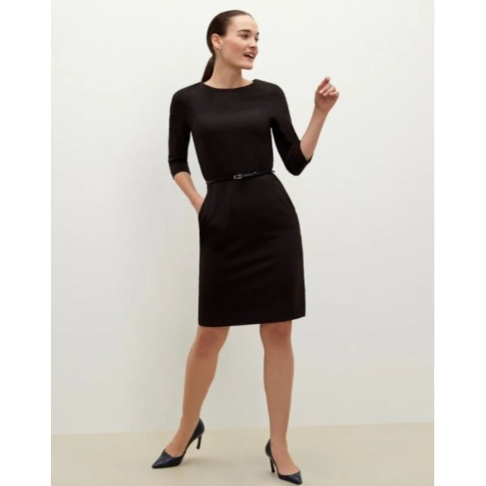 M.M. Lafleur The Etsuko Black Belted Sheath Dress - Size 6